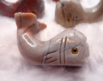 Spirit Animal Whale Dolomite Crystal - Whale Gift for Men Small Figurine - Metaphysical Healing Crystal Mini Sea Figurine #SPRIT#1006