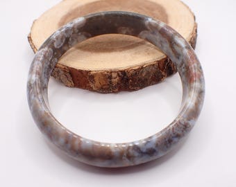 60.8mm Natural Ocean Jasper Crystal Bangle Bracelet - Red Gray Green Crystal Bangle - Smooth Polish Ocean Jasper Bangle Bracelet #JEWEL#1602