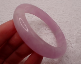 59.6mm Beautiful Small Natural Kunzite Crystal Bangle Bracelet - Smooth Flat Inside - Purple Kunzite Solid Crystal Bangle #JEWEL#1915