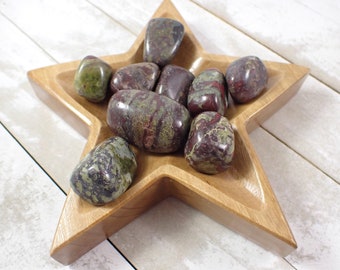 2 Pcs Natural Dragon Bloodstone Crystal Tumbles - Rounded Smooth Thick Tumbled Stones - Green Bloodstone Crystal Tumble Stones #TUMBL#1011