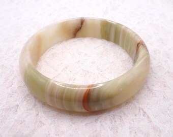 64.1mm Green Onyx/ Afghan Jade Crystal Bangle Bracelet - Smooth Polished Bangle - Natural Crystal Bracelet - No Chips Nice #JEWEL#1883