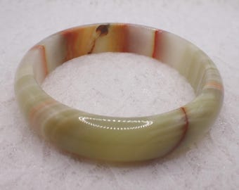 60.6mm Green Onyx/ Afghan Jade Crystal Bangle Bracelet - Smooth Polished Bangle - Natural Crystal Bracelet - No Chips Nice #JEWEL#1859