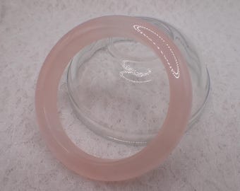 60.9mm Pretty Pink Rose Quartz Crystal Bangle Bracelet - Smooth Round Bangle - Pink Rose Quartz - Crystal Bangle Bracelet #JEWEL#1989