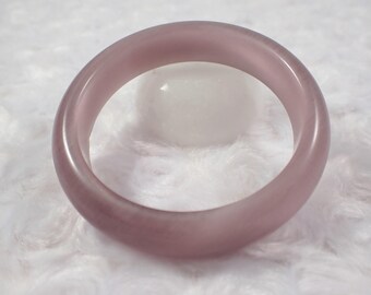 59.2mm Beautiful Shiny Light Purple Cats Eye Crystal Bangle Bracelet - Smooth Finish Flat Inside - Bangle Bracelet Cat Eye #JEWEL#1186