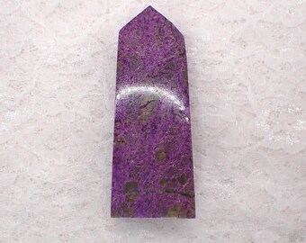 Natural Atlantisite Crystal Tower - Rectangle Smooth Polished - 3.25 Inch Green Purple Crystal Tower - Atlantisite #TOWER#1314