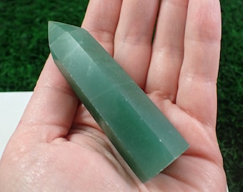 Green Aventurine Faceted Crystal Tower - Solid Green Standing Crystal - Green Aventurine Natural Tower - 3 Inches Crystal Decor #TOWER#1249