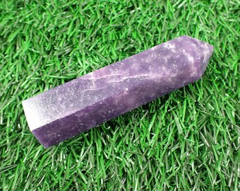 1 Piece Natural Lepidolite Crystal Tower - Dark Purple White Faceted Polished - 84x24x22mm Purple Crystal Tower - Lepidolite #TOWER#1024