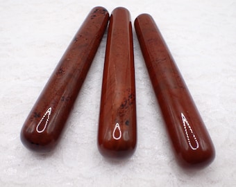 1 Piece Mahogany Obsidian Crystal Wand - Maroon Black Smooth Polished - 4.25 Inch Rounded Ends Obsidian Crystal Massage Wand #WANDS#1071