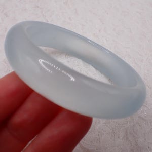 59.7mm Selenite Crystal Bangle Bracelet - Smooth Thick Crystal Bracelet - Flat Inside Smooth Selenite Bangle #JEWEL#2023