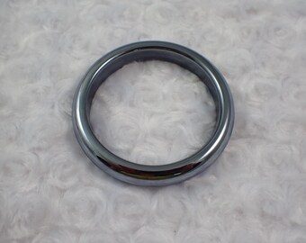 64.6mm Terahertz Metallic Silver Crystal Bangle Bracelet - Thin Smooth Polished Bangle - Gunmetal Shiny Crystal Bangle Bracelet #JEWEL#1399
