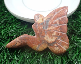 Maligano Jasper Crystal Fairy Carving - Smooth Carved Crystal Fairy - Burnt Orange Gray - 2.25 Inch Small Crystal Fairy Carving #CRVNG#1856