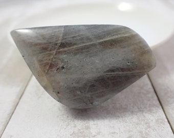 1 Piece Natural Labradorite Cabochon - 0Purple Orange Flash - Large Thick Leaf Abstract Shape Cab - Silver Smooth Labradorite #CBCHN#1020