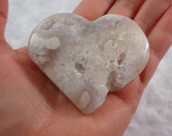 Pink Amethyst Crystal Heart - Druzy Natural Crystal - Pink Amethyst White Pink Crystal - 2.5 Inch Druzy Sparkle Pink Amethyst #HEART#1065