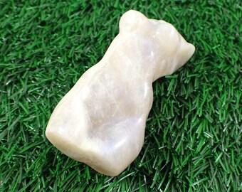 1 Piece Natural Blue Flash Moonstone Crystal Body Carving - Woman Body Big Booty - Fit Female Body - 79x42x39mm Standing Flashy #BDIES#1022