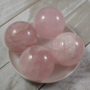 Rainbow Flash Rose Quartz Crystal Sphere - 1.5 Inch Round Polished Ball - Pink Rose Quartz Smooth Finish - No Chips Cracks Nice #SPHER#1013