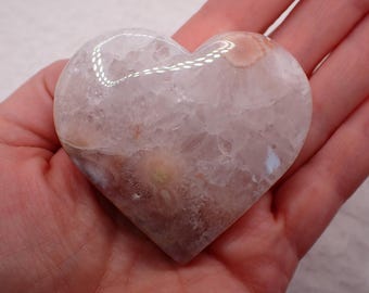 Pink Amethyst Crystal Heart - Sparkly Natural Crystal - Pink Amethyst White Pink Crystal - 2.5 Inch Sparkle Pink Amethyst #HEART#1125