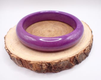 57.6mm Beautiful Natural Purple Lepidolite Crystal Bangle Bracelet - Smooth Finish Flat Inside - Lepidolite Crystal Bangle #JEWEL#1606