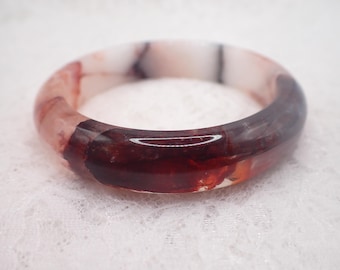 57.3mm Amazing Natural Fire Quartz Crystal Bangle Bracelet - Smooth Polished Flat Inside - Flashy Fire Quartz Crystal Red Clear #JEWEL#1985
