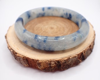 63.5mm Natural Blue Strawberry Quartz Bangle Bracelet -  Blue Strawberry Quartz Crystal - Blue Strawberry Quartz Crystal Bangle #JEWEL#1629