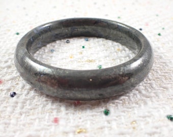 61.3mm Dark Gold Metallic Pyrite Crystal Bangle Bracelet - Smooth Polished Bangle - Natural Sparkly Fools Gold Bracelet No Chips #JEWEL#1129