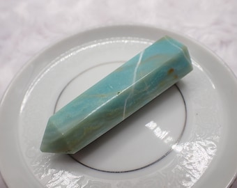 Natural Amazonite Crystal Tower - Aqua Blue Short Sharp Point - Standing 2.75 Inch Crystal Decor for Home Metaphysical Crystals #TOWER#1321