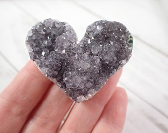 Pretty Purple Amethyst Heart Crystal Cluster - Texture Heart Shaped Cluster - Purple Amethyst Crystal - 1.75 Inch Natural Crystal RAWSM#1093