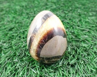 Smooth Natural Septarian Crystal Egg - Smooth Finish Crystal Septarian Egg - 2.25 Inch Septarian Crystal - Brown Taupe Gold Egg #EGGS#1030