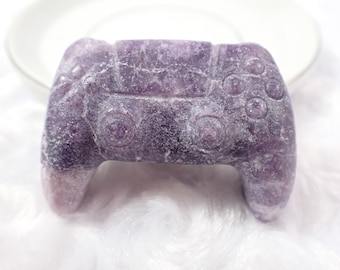 Purple Sparkly Lepidolite Crystal Game Controller Carving - Small Mini Replica Game Controller - 2 Inch Game System Controller #CRVNG#2205