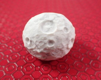 White Howlite Crystal Moon Sphere - Round Textured Moon Carving - Matte Howlite White Gray Crystal Sphere - 1.75 Inch White Moon #MOONS#1026