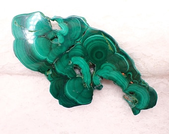 Beautiful Natural Malachite Crystal Slab - Small Green Smooth Polished Crystal - 4.25 Inches Organic Shape - Malachite Green #SLABS#1066