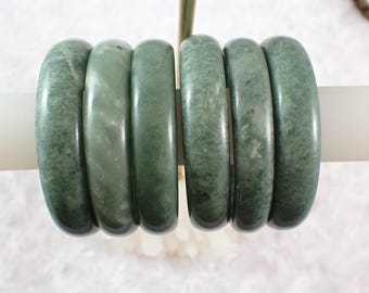 60.1mm Green Jade Crystal Bangle Bracelet - Smooth Polished Bangle - Natural Green White Crystal Bracelet - Thick No Chips Nice. #JEWEL#1790