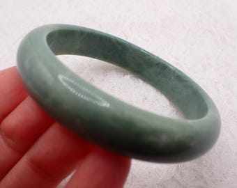 60.7mm Green Jade Crystal Bangle Bracelet - Smooth Polished Bangle - Jade Crystal Bracelet - No Chips #JEWEL#1897