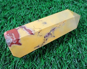1 Piece Natural Mookaite Jasper Crystal Tower - Mustard Maroon Crystal - Faceted Polished Tower - 96x33x31mm Large Crystal Tower #TOWER#1052