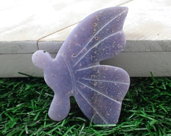 Lovely Grape Agate Crystal Butterfly Carving - Purple Grape Agate - Smooth Polished Butterfly - 2.25 Inches Purple Agate Carving #ANMLS#1076