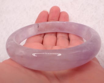 62.9mm Beautiful Natural Amethyst Crystal Bangle Bracelet - Smooth Finish Flat Inside - Purple Flashy Crystal Bangle #JEWEL#1909