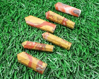 1 Piece Mini Natural Jasper Crystal Point - Small Smooth Faceted - 1.5 Inch Mini Red Orange Point - Natural Jasper Crystal Tower #POINT#1009