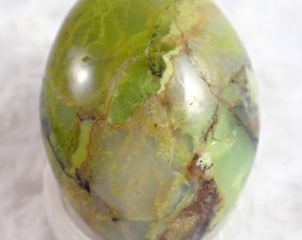 1 Piece Natural Green Opal Palm Stone - Smooth Gallet Stone - Small Green Brown White Palmstone Crystal - Smooth Crystal #PALMS#1217