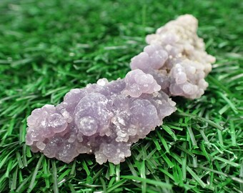 Pretty Purple Natural Grape Agate Raw Specimen Crystal - Small Textured Grape Agate Strip - 2.75 Inches Purple Round Bubbles #RAWSM#1044
