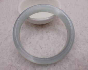 62.6mm Selenite Crystal Bangle Bracelet - Smooth Thick Crystal Bracelet - Flat Inside Smooth Selenite Bangle #JEWEL#2026