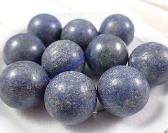Small Dark Blue Gray Natural Lapis Lazuli Crystal Sphere - Dull Lightly Polished Blue Gray Mini Spheres - .75 Inch Round Lapis #SPHER#1024