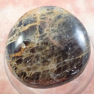 1 Piece Natural Black Moonstone Crystal Palm Stone - Rainbow Flash Black Tan Gallet - Small Smooth Polished Moonstone Crystal #PALMS#1037