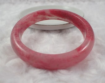 59.9mm Natural Pink Cherry Agate Bangle Bracelet - Pink Clear Cherry Agate Crystal - Smooth No Chip Bangle Bracelet Cherry Agate #JEWEL#1257