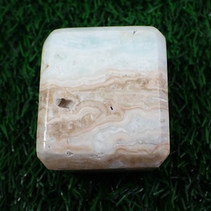 1 pezzo cubo di cristallo di calcite caraibica naturale - cubo pesante rettangolo spesso - 53x47x38mm cubo di cristallo intagliato - cristallo naturale #CUBES#1015