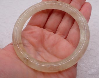 58.8mm Citrine Bangle Bracelet - Smooth Polished Round Bangle - Citrine Crystal Bracelet - Citrine No Chips #JEWEL#1834