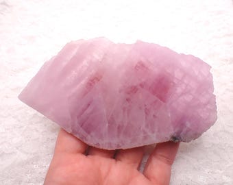 Flashy Purple Kunzite Crystal Slab - Large Smooth Polished - Rough Edges 4.75 Inch Crystal Slab - Pink Purple Kunzite Slab #SLABS#1073