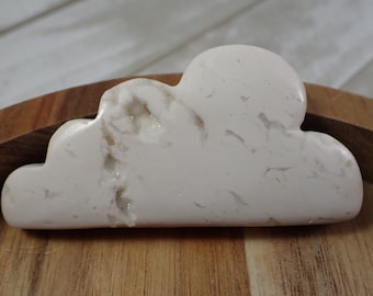 1 Piece Natural Druzy Agate Cloud Carving - White Crystal Cloud - Smooth Druzy Pocket Crystal Cloud - White Druzy Agate Cloud #CRVNG#1502