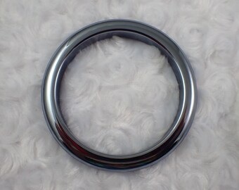 63.9mm Terahertz Metallic Silver Crystal Bangle Bracelet - Thin Smooth Polished Bangle - Gunmetal Shiny Bracelet - Terahertz #JEWEL#1522