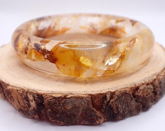 64.1mm Golden Healer Crystal Bangle Bracelet - Gold Brown Golden Healer - Flat Inside Smooth Polished - Natural Crystal Bracelet #JEWEL#1675