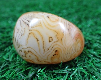 1 Piece Natural Sardonyx Crystal Palm Stone - Smooth Gallet Stone - Brown Red White Orange - 48x40x28mm Sardonyx Crystal Palm #PALMS#1133