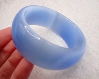 59.2mm Shiny Light Blue Cats Eye Crystal Bangle Bracelet - Smooth Finish Flat Inside Bangle Bracelet - Blue Cat Eye Crystal #JEWEL#2014